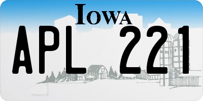 IA license plate APL221