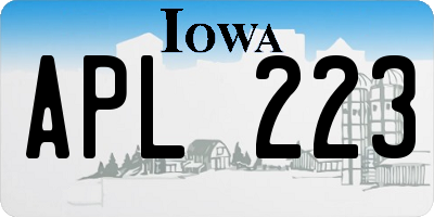 IA license plate APL223