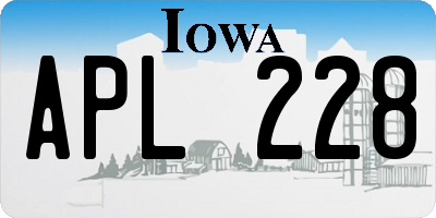 IA license plate APL228