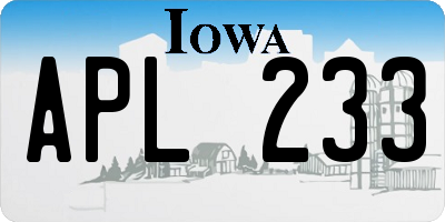 IA license plate APL233