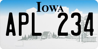 IA license plate APL234
