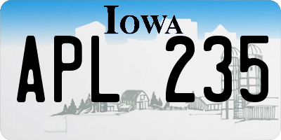 IA license plate APL235