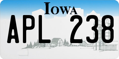 IA license plate APL238