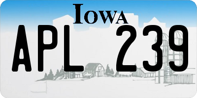 IA license plate APL239