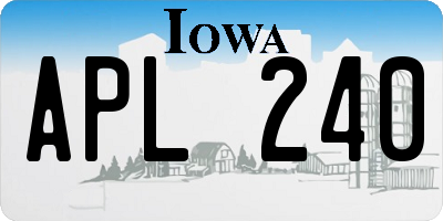 IA license plate APL240