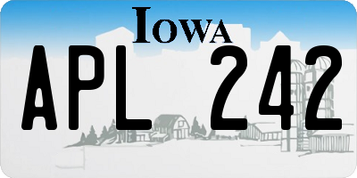 IA license plate APL242