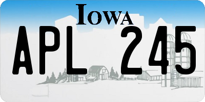 IA license plate APL245