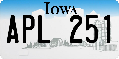 IA license plate APL251