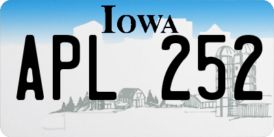 IA license plate APL252