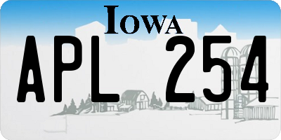 IA license plate APL254
