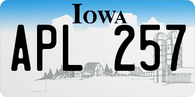IA license plate APL257