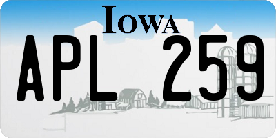 IA license plate APL259