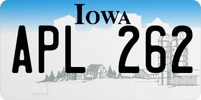 IA license plate APL262