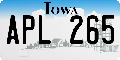 IA license plate APL265