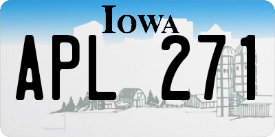 IA license plate APL271