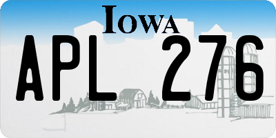 IA license plate APL276