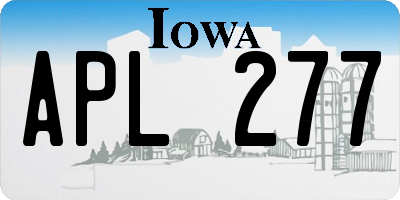 IA license plate APL277