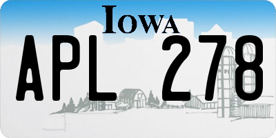 IA license plate APL278