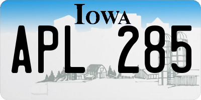 IA license plate APL285