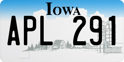 IA license plate APL291