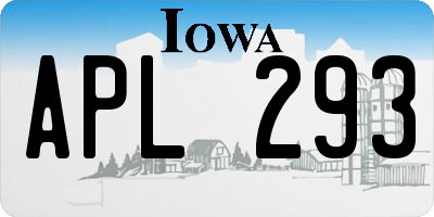 IA license plate APL293
