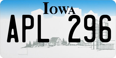 IA license plate APL296