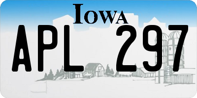 IA license plate APL297