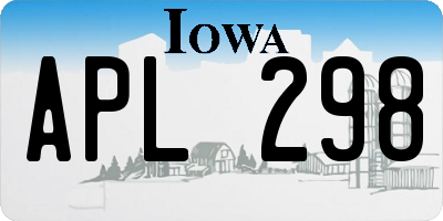 IA license plate APL298