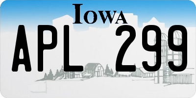 IA license plate APL299