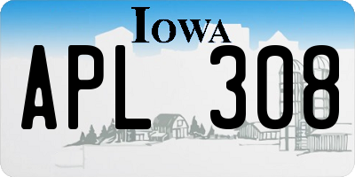 IA license plate APL308