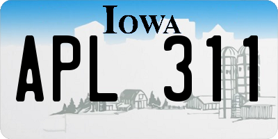 IA license plate APL311