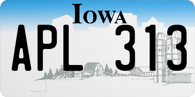IA license plate APL313