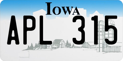 IA license plate APL315