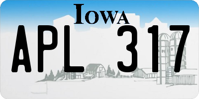 IA license plate APL317