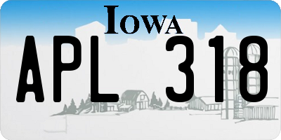 IA license plate APL318