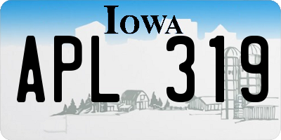 IA license plate APL319