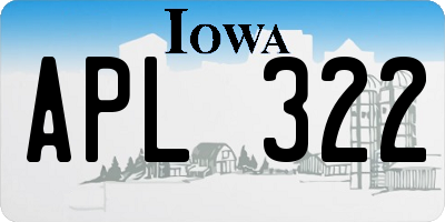 IA license plate APL322