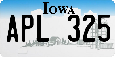 IA license plate APL325