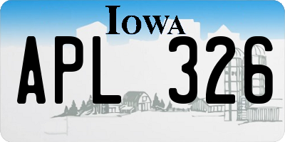 IA license plate APL326