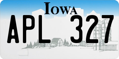 IA license plate APL327