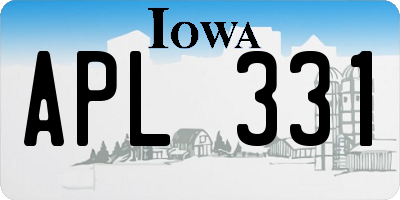 IA license plate APL331