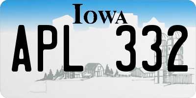 IA license plate APL332