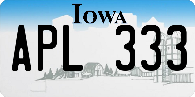 IA license plate APL333