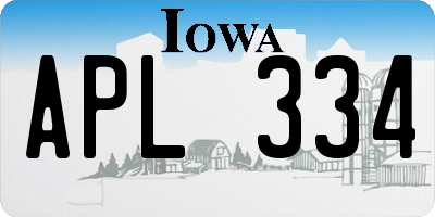 IA license plate APL334