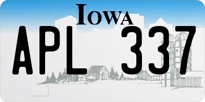 IA license plate APL337