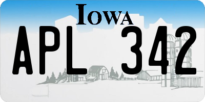 IA license plate APL342