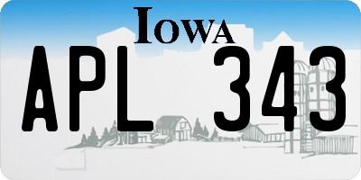 IA license plate APL343