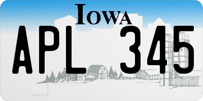 IA license plate APL345