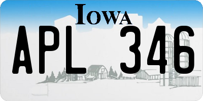 IA license plate APL346