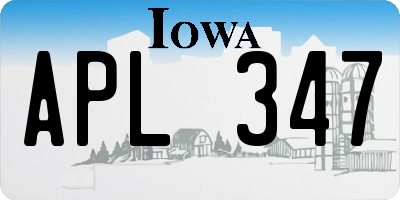 IA license plate APL347